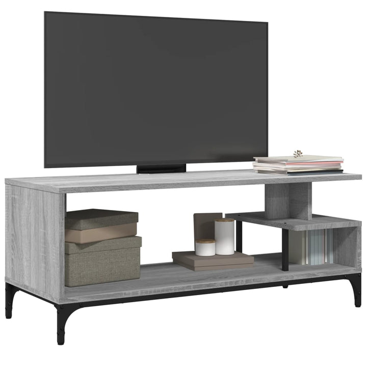 Tv-Bänk 102X40X41 Cm Trä Pulverlackerat Stål