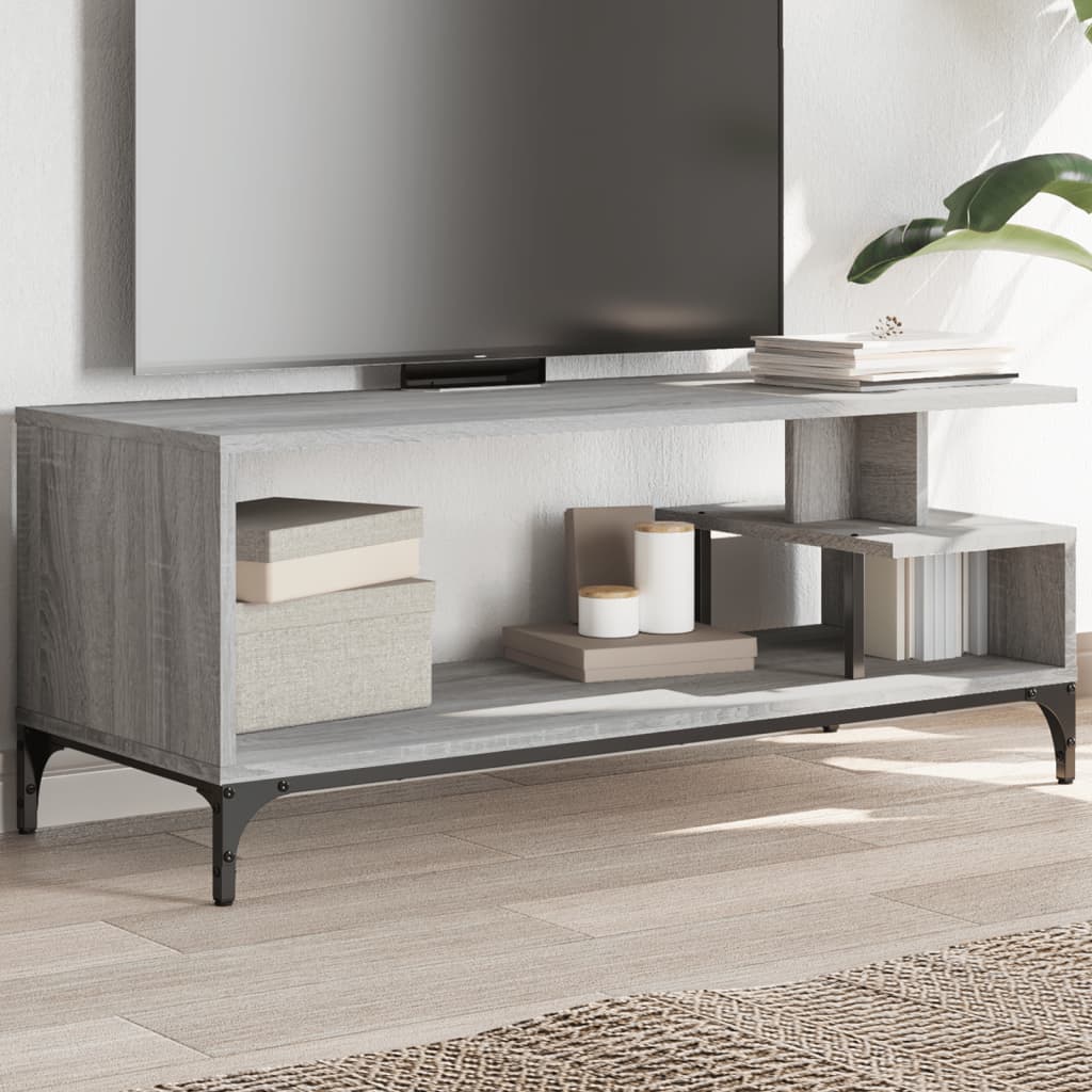 Tv-Bänk 102X40X41 Cm Trä Pulverlackerat Stål