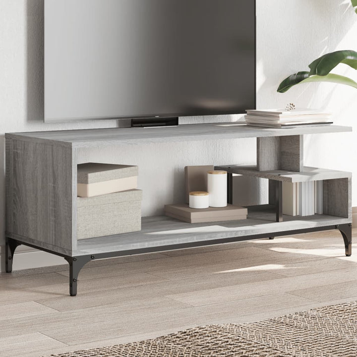 Tv-Bänk 102X40X41 Cm Trä Pulverlackerat Stål