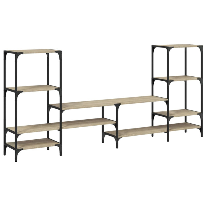 Tv-Bänk Rökfärgad Ek 206,5X28,5X95 Cm Konstruerat Trä