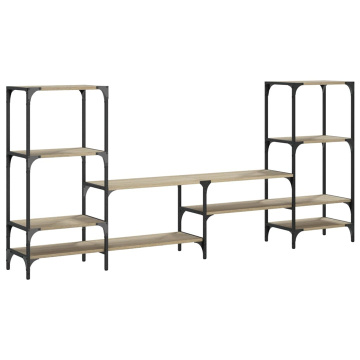 Tv-Bänk Rökfärgad Ek 206,5X28,5X95 Cm Konstruerat Trä