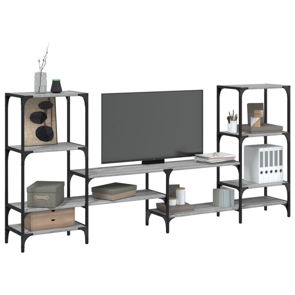Tv-Bänk Rökfärgad Ek 206,5X28,5X95 Cm Konstruerat Trä