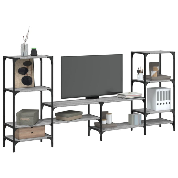 Tv-Bänk Rökfärgad Ek 206,5X28,5X95 Cm Konstruerat Trä
