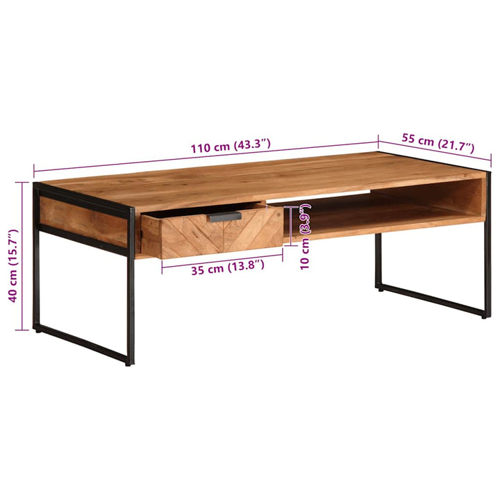 Soffbord 110X55X40 Cm Massivt Akaciaträ