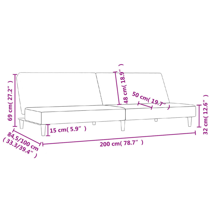 Bäddsoffa 2-Sits Tyg
