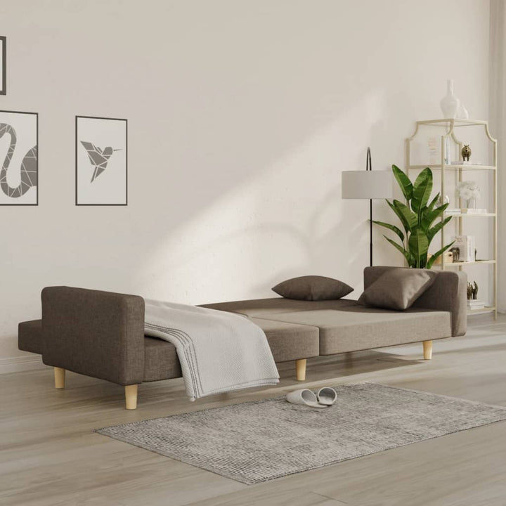 Bäddsoffa 2-Sits Med Två Kuddar Tyg