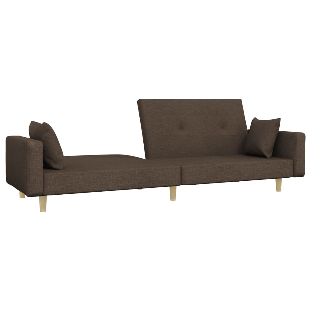 Bäddsoffa 2-Sits Med Två Kuddar Tyg
