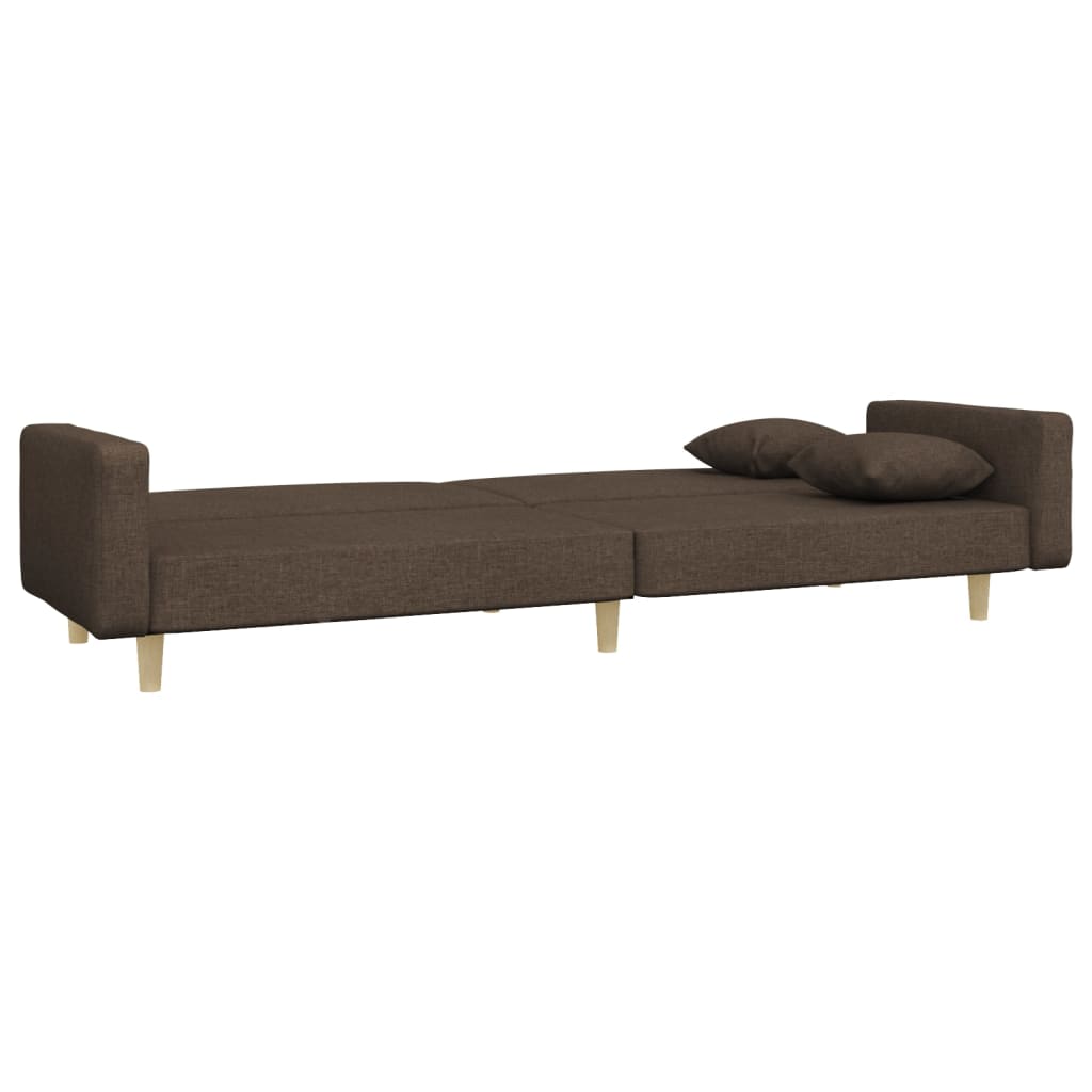 Bäddsoffa 2-Sits Med Två Kuddar Tyg