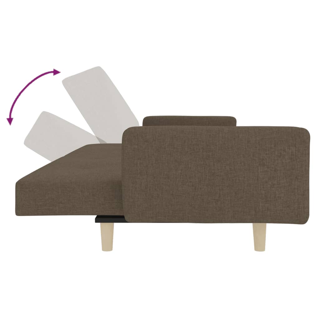 Bäddsoffa 2-Sits Med Två Kuddar Tyg
