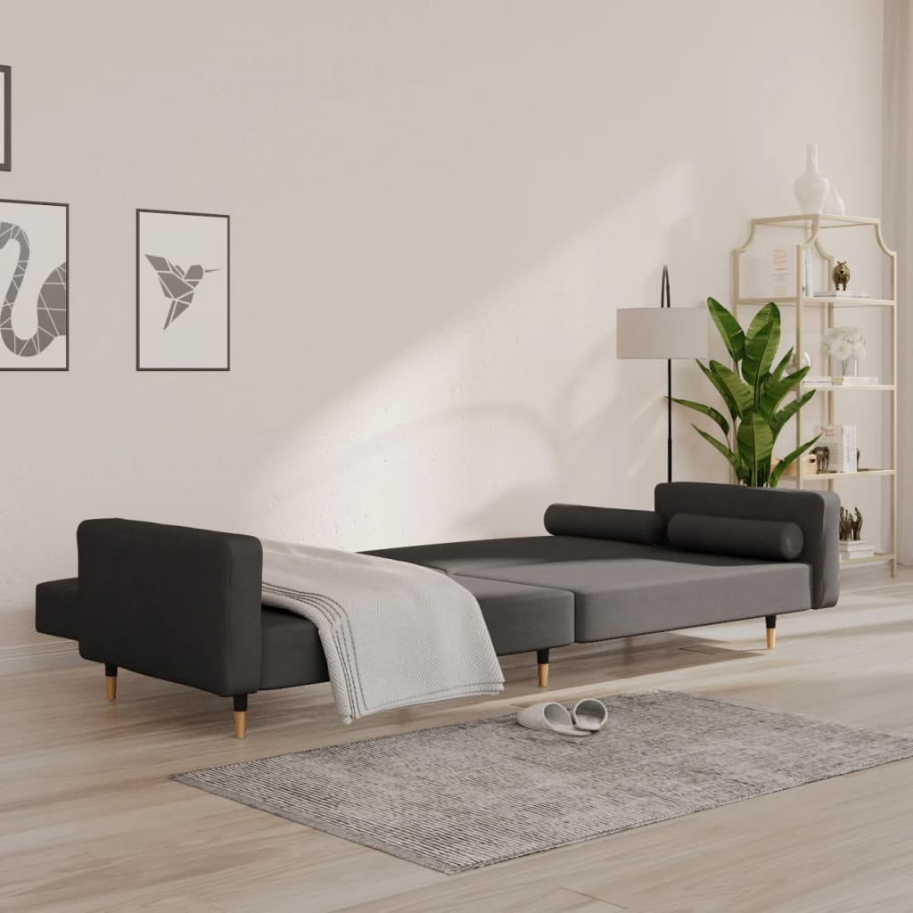 Bäddsoffa 2-Sits Med Två Kuddar Sammet