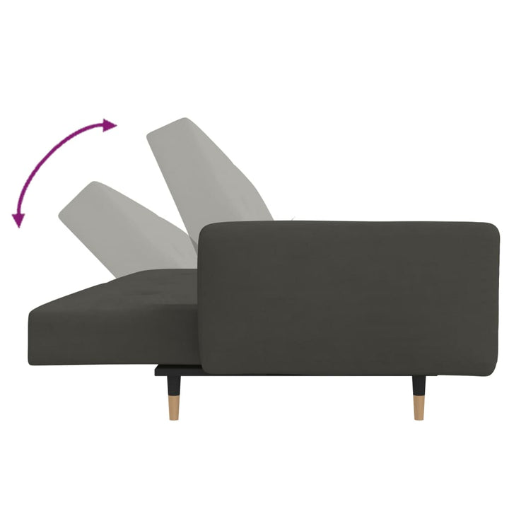 Bäddsoffa 2-Sits Med Två Kuddar Sammet