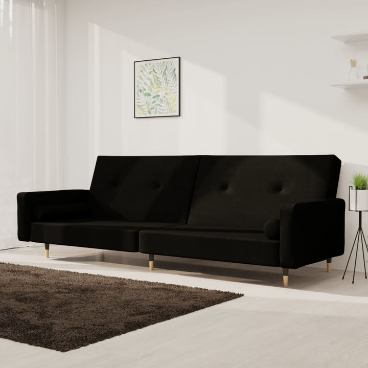 Bäddsoffa 2-Sits Med Två Kuddar Sammet