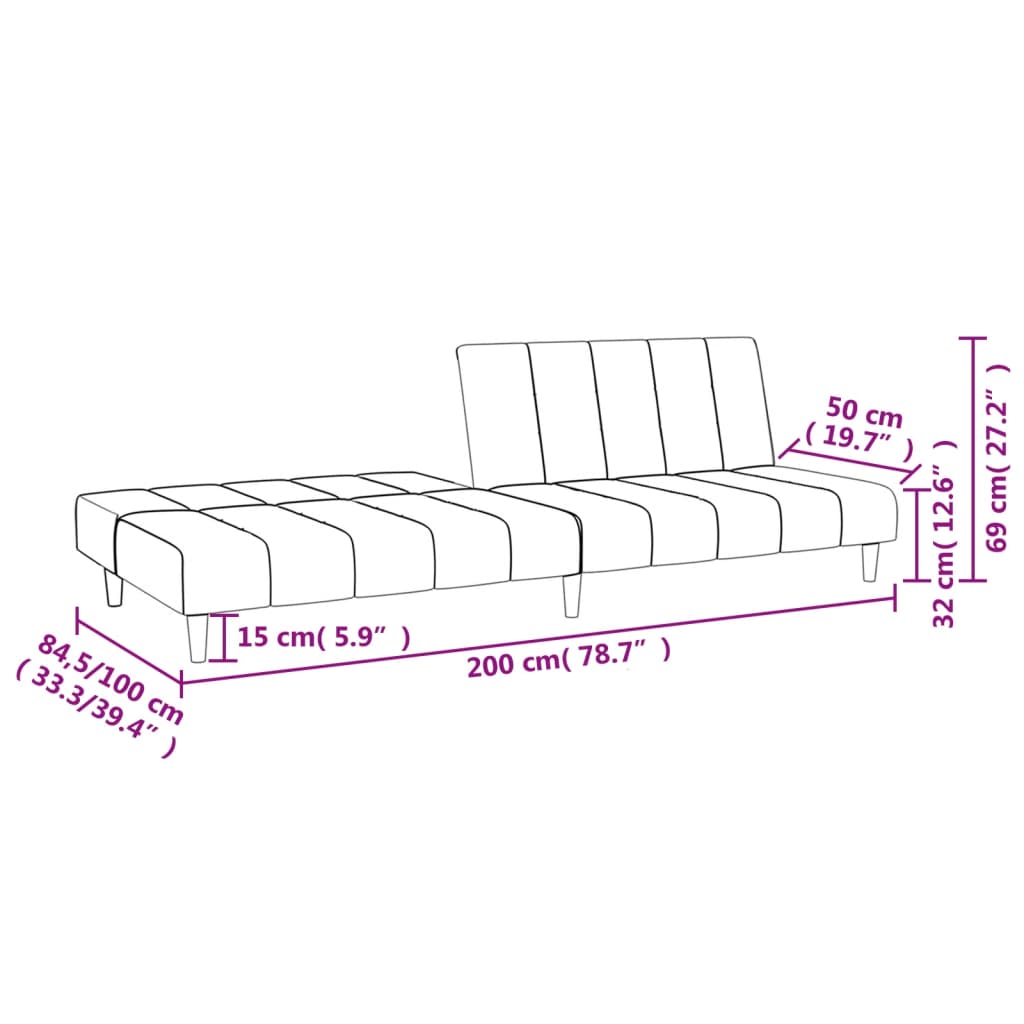 Bäddsoffa 2-Sits Tyg