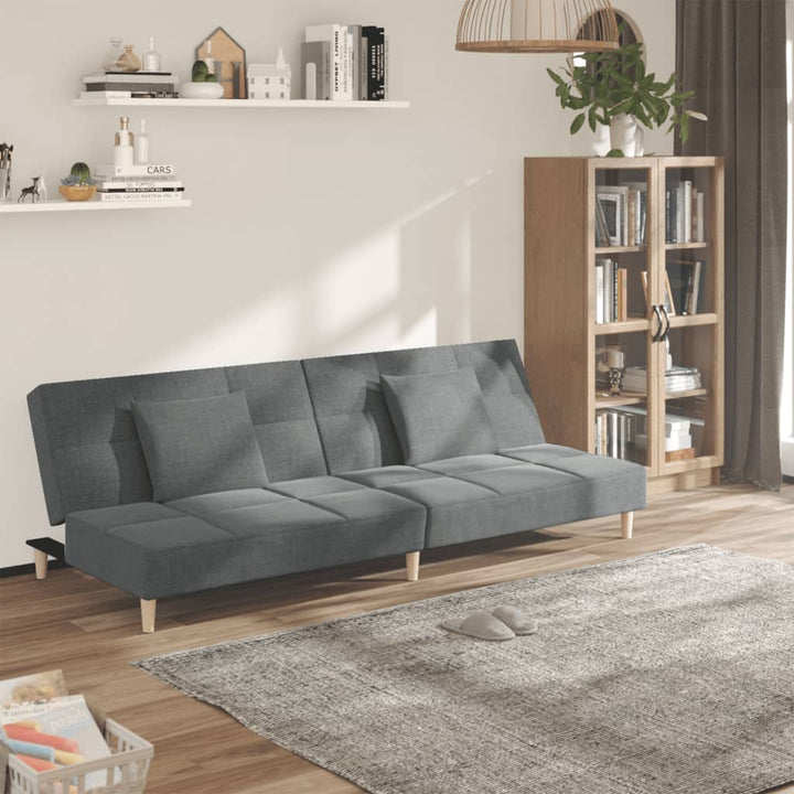 Bäddsoffa 2-Sits Med Två Kuddar Tyg