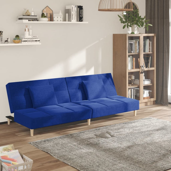 Bäddsoffa 2-Sits Med Två Kuddar Tyg