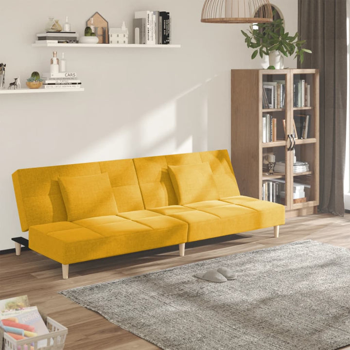 Bäddsoffa 2-Sits Med Två Kuddar Tyg