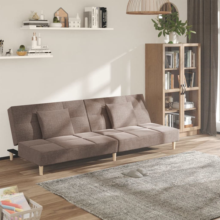 Bäddsoffa 2-Sits Med Två Kuddar Tyg