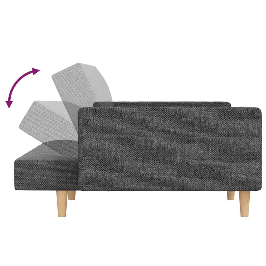 Bäddsoffa 2-Sits Med Två Kuddar Ljusgrå Tyg