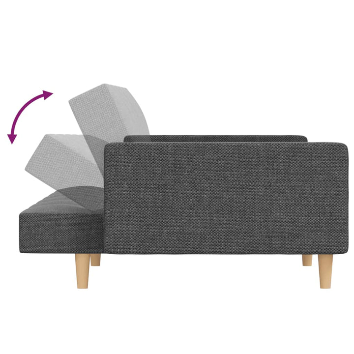 Bäddsoffa 2-Sits Med Två Kuddar Ljusgrå Tyg