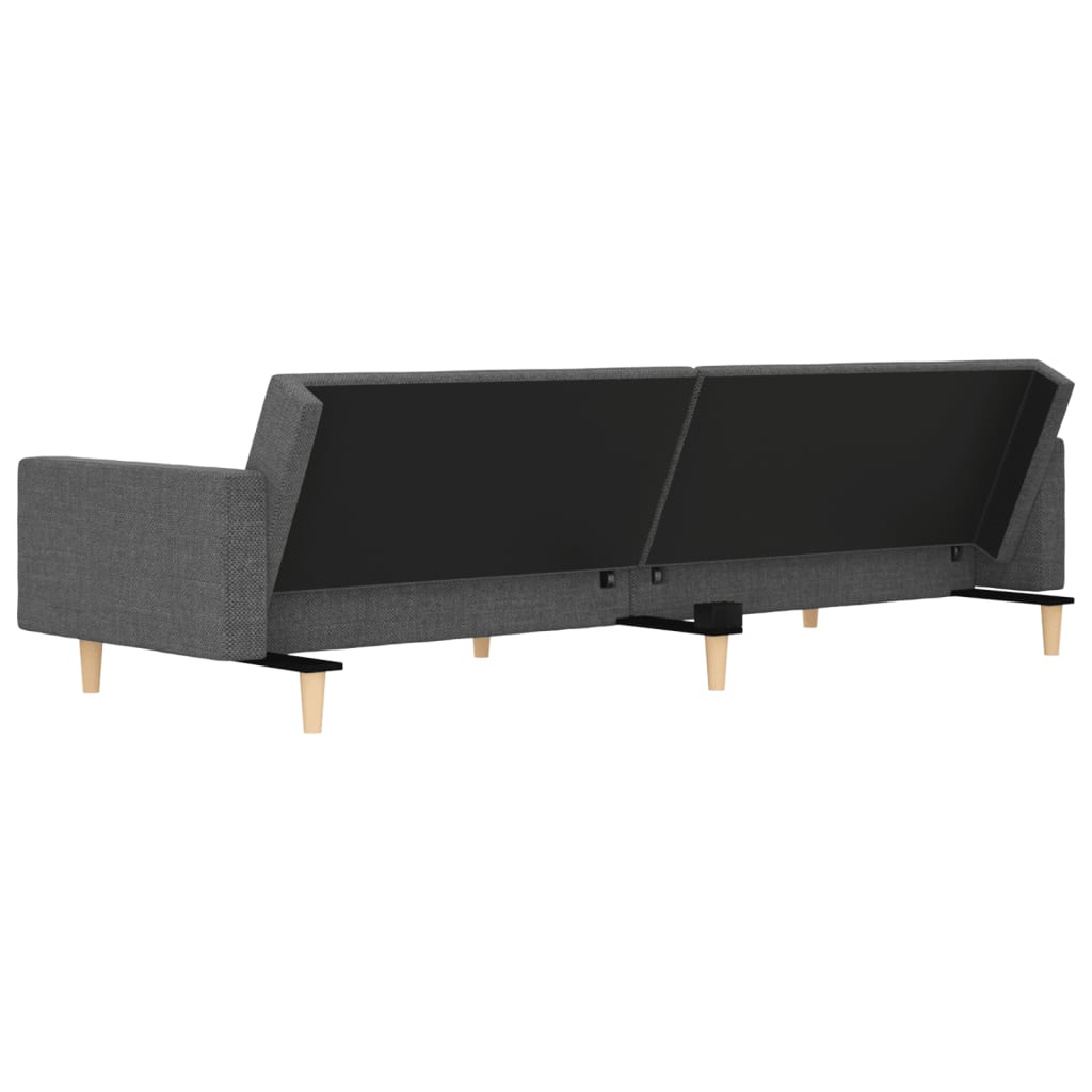 Bäddsoffa 2-Sits Med Två Kuddar Ljusgrå Tyg