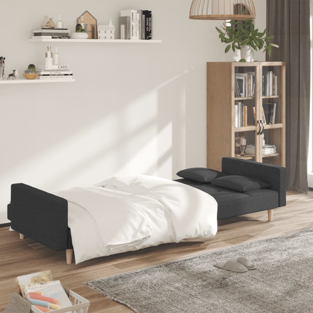 Bäddsoffa 2-Sits Med Två Kuddar Tyg