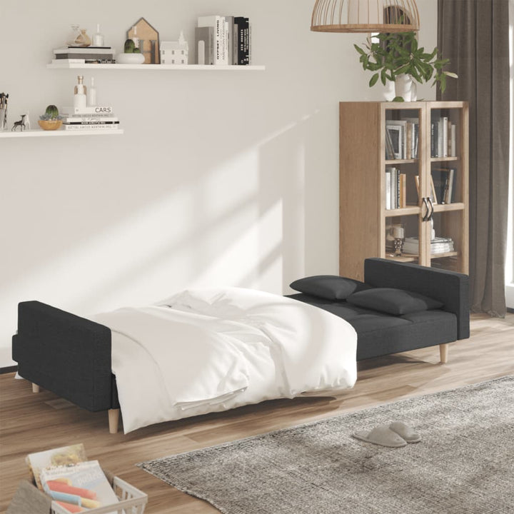 Bäddsoffa 2-Sits Med Två Kuddar Tyg