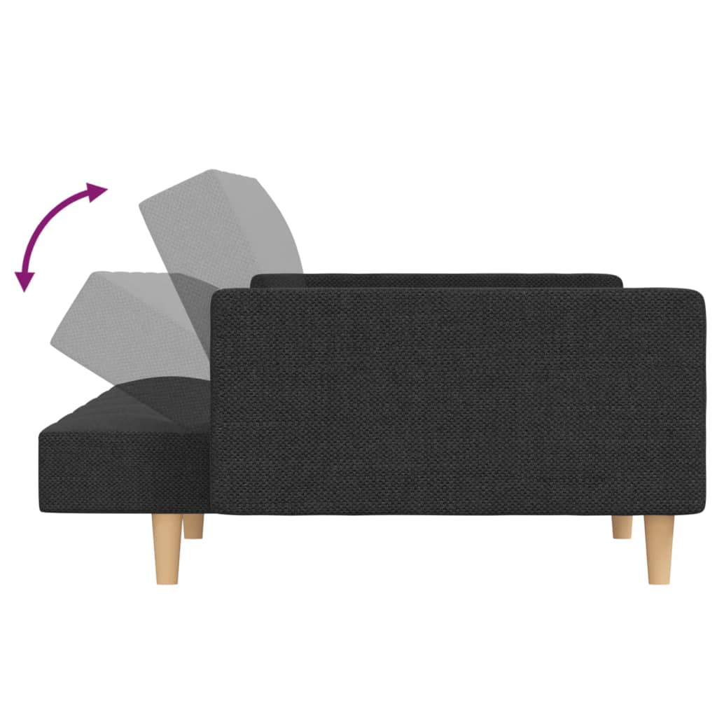 Bäddsoffa 2-Sits Med Två Kuddar Tyg