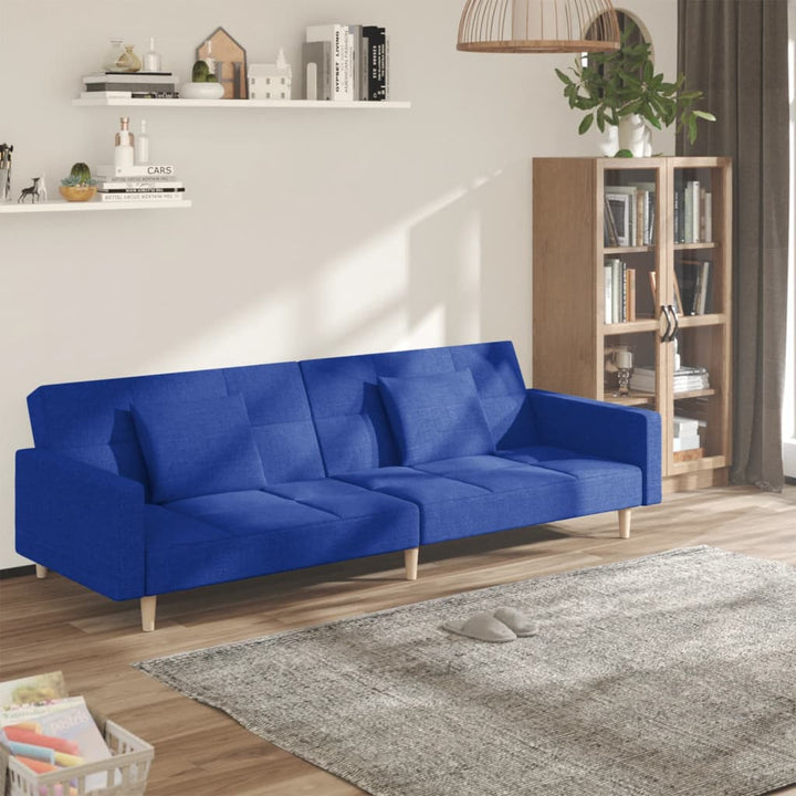 Bäddsoffa 2-Sits Med Två Kuddar Tyg