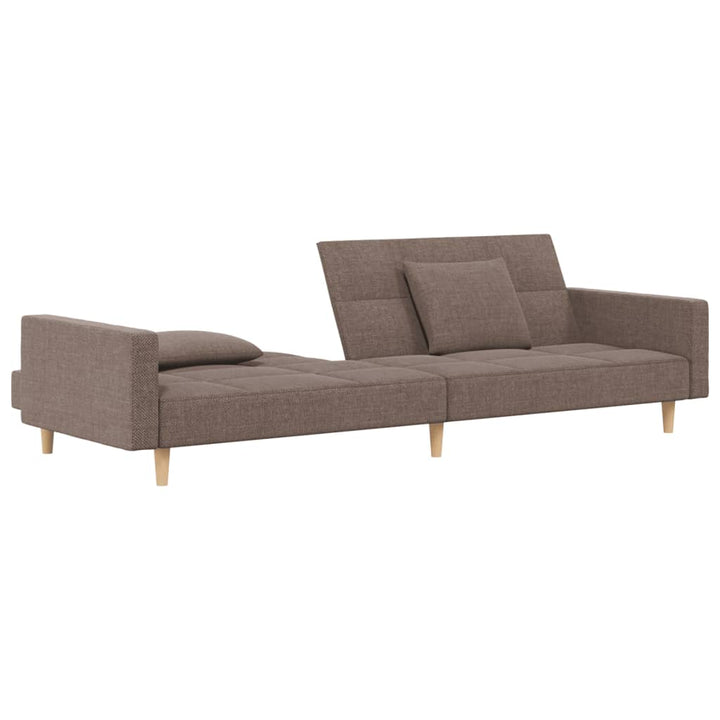 Bäddsoffa 2-Sits Med Två Kuddar Taupe Tyg