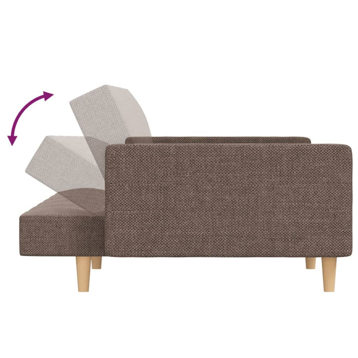Bäddsoffa 2-Sits Med Två Kuddar Taupe Tyg