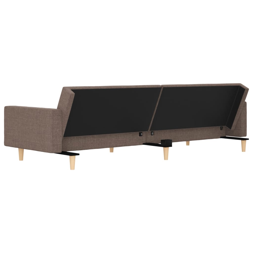 Bäddsoffa 2-Sits Med Två Kuddar Taupe Tyg