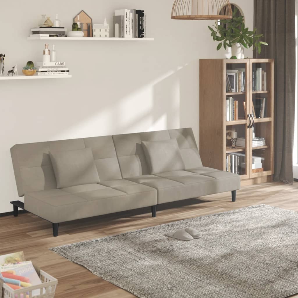 Bäddsoffa 2-Sits Med Två Kuddar Sammet