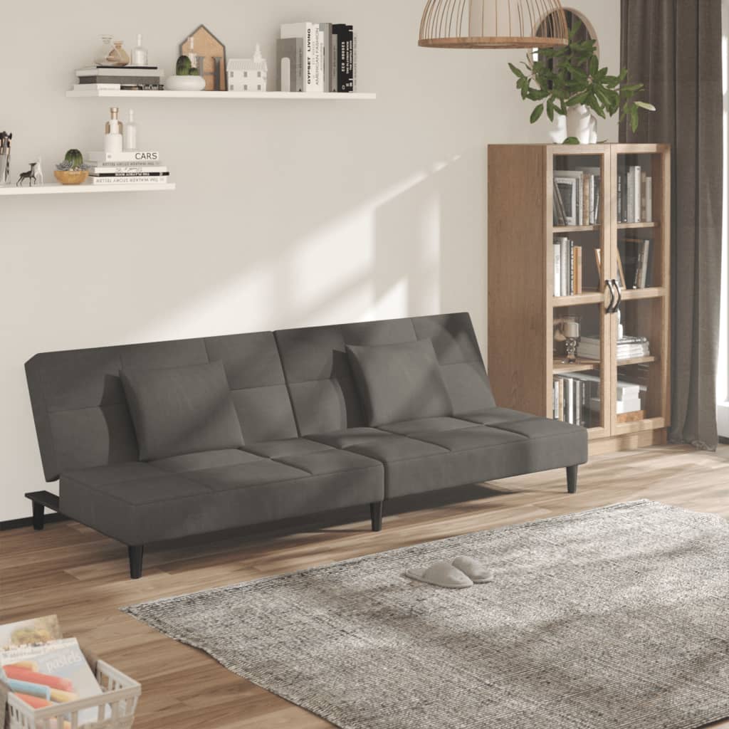 Bäddsoffa 2-Sits Med Två Kuddar Sammet