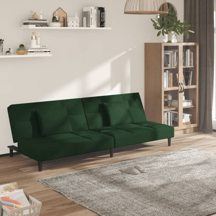 Bäddsoffa 2-Sits Med Två Kuddar Sammet