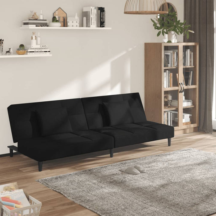 Bäddsoffa 2-Sits Med Två Kuddar Sammet