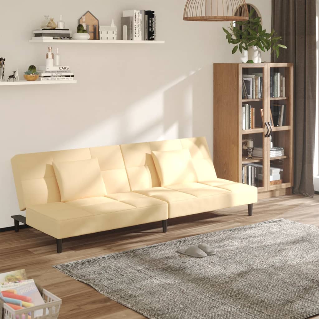 Bäddsoffa 2-Sits Med Två Kuddar Sammet