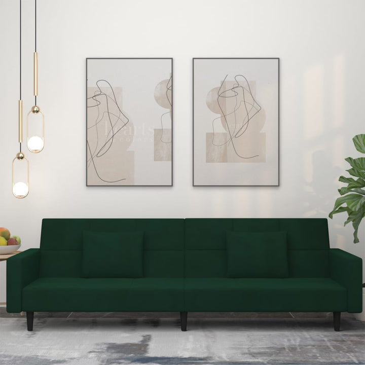 Bäddsoffa 2-Sits Med Två Kuddar Sammet