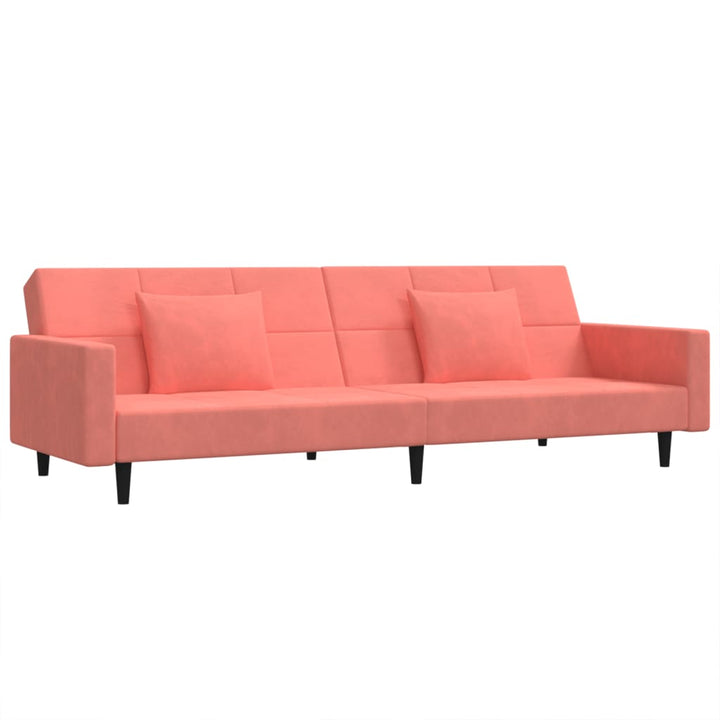 Bäddsoffa 2-Sits Med Två Kuddar Sammet