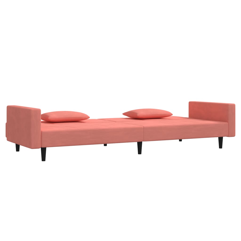 Bäddsoffa 2-Sits Med Två Kuddar Sammet