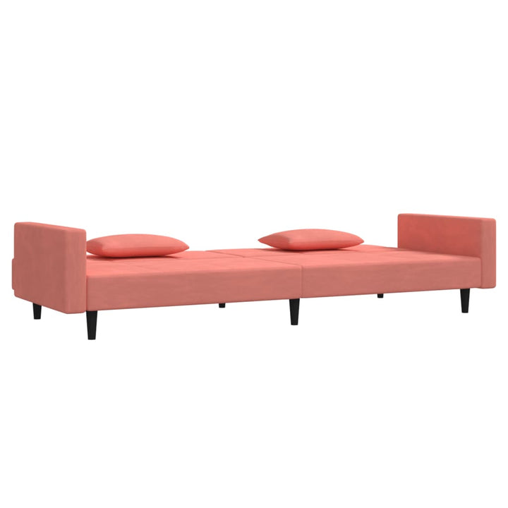 Bäddsoffa 2-Sits Med Två Kuddar Sammet