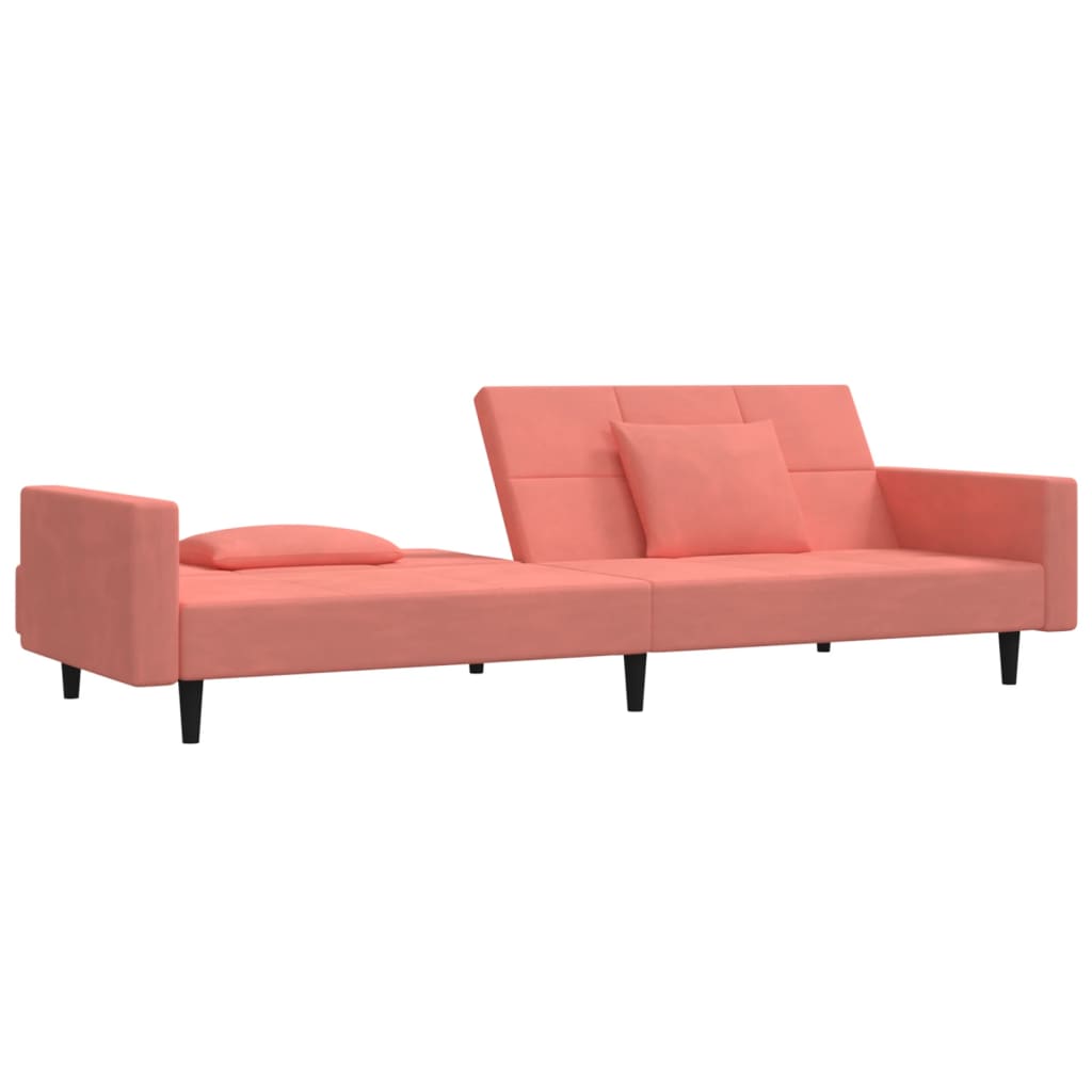 Bäddsoffa 2-Sits Med Två Kuddar Sammet