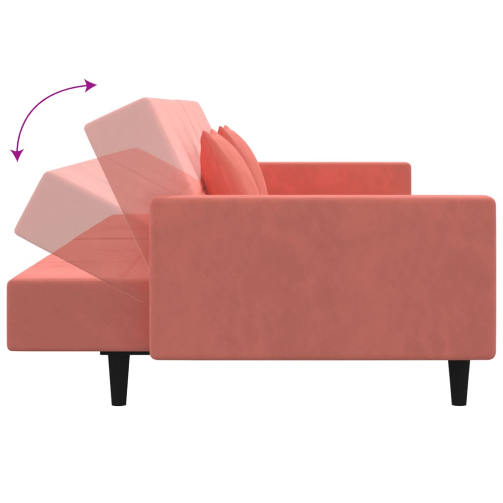 Bäddsoffa 2-Sits Med Två Kuddar Sammet