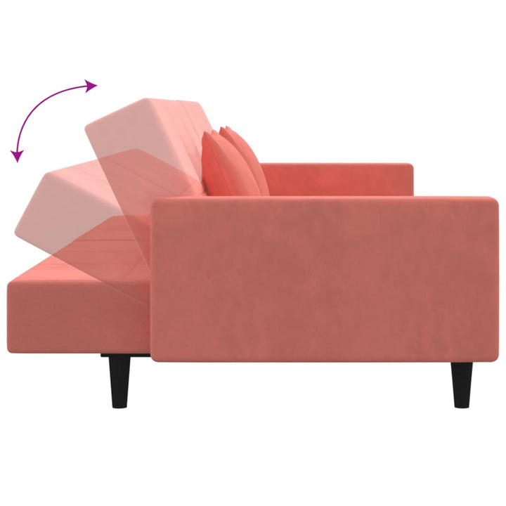 Bäddsoffa 2-Sits Med Två Kuddar Sammet