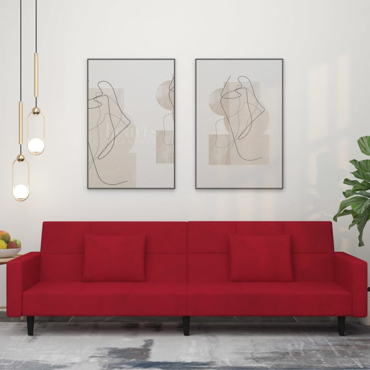 Bäddsoffa 2-Sits Med Två Kuddar Sammet