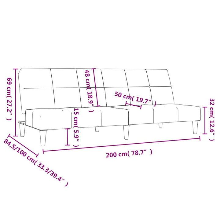 Bäddsoffa 2-Sits Tyg