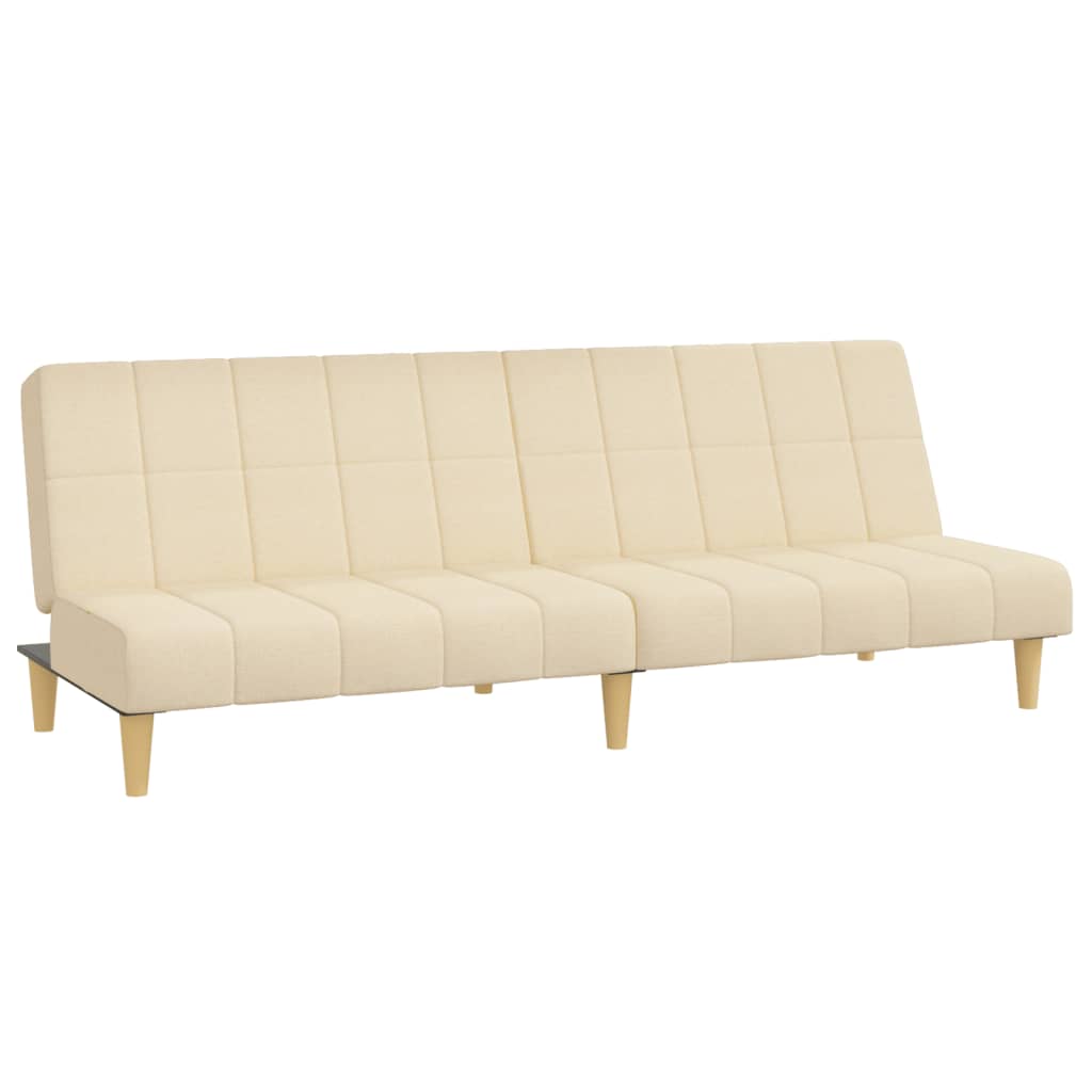 Bäddsoffa 2-Sits Gräddvit Tyg
