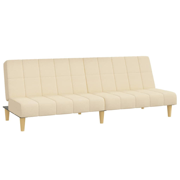 Bäddsoffa 2-Sits Gräddvit Tyg