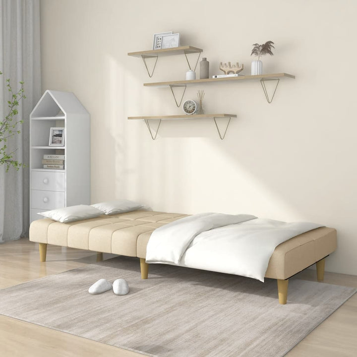 Bäddsoffa 2-Sits Gräddvit Tyg