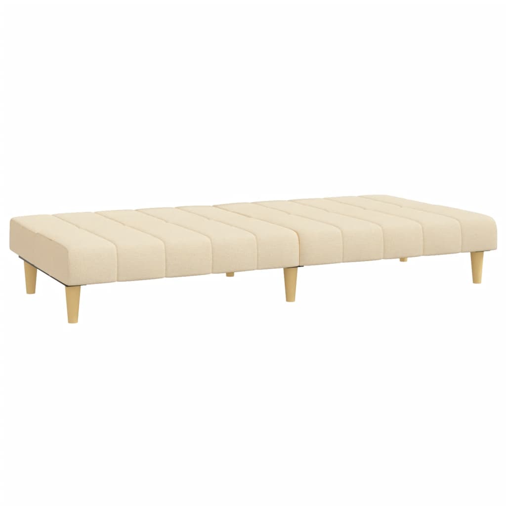 Bäddsoffa 2-Sits Gräddvit Tyg