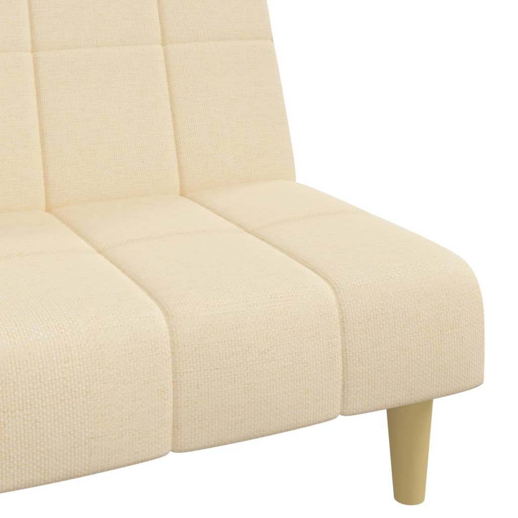 Bäddsoffa 2-Sits Gräddvit Tyg